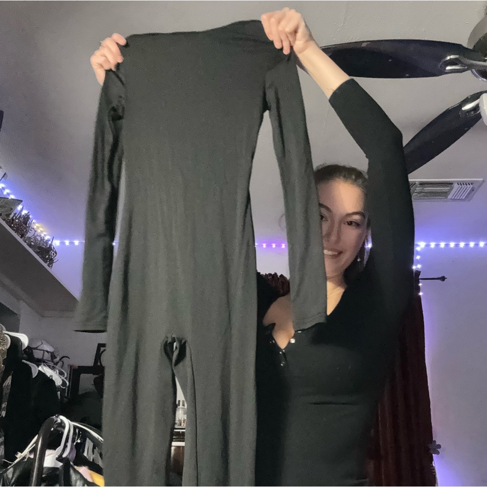 Black long sleeve jumpsuit